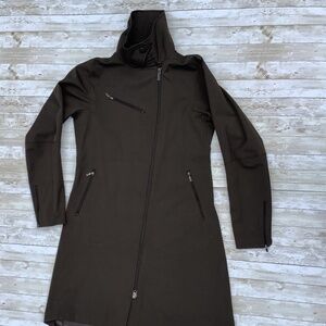 NAU Brown Asymmetrical Zip Shroud Of Purrin Trench Coat Rain Jacket Size L Large